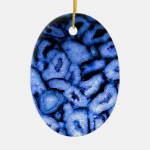 Elegant blue agates blue gemstones blue quartz ceramic ornament