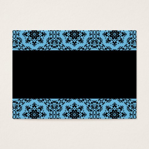 Elegant blue and black damask blank business cards