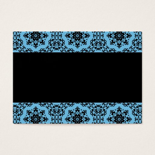 Customizable Elegant blue and black damask blank business cards