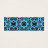 Elegant blue and black damask mini book marks (Back)