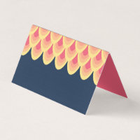 Elegant Blue and Blush Pink Geometric Place Card