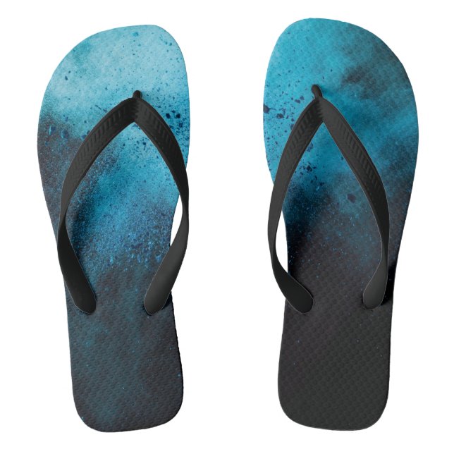 elegant blue and dark men flip flops (Footbed)