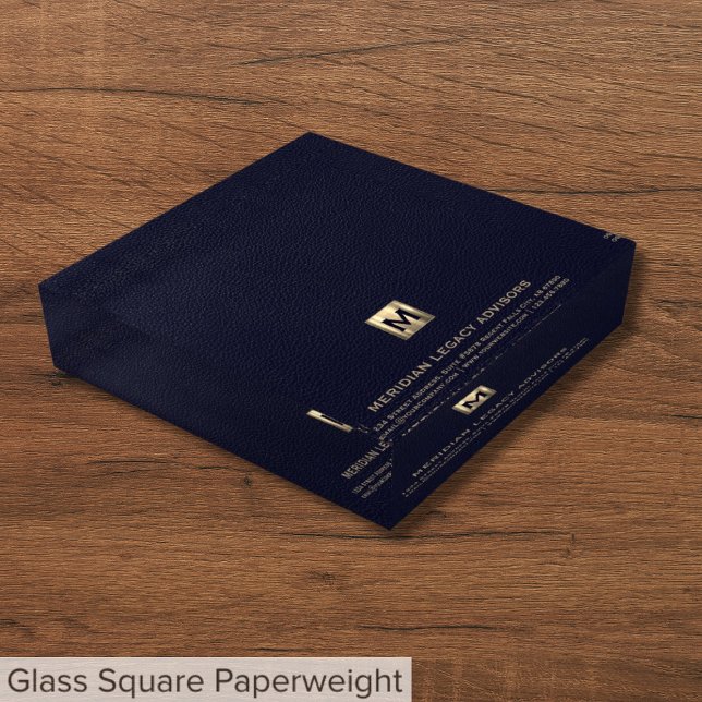 Elegant Blue and Gold Branded Paperweight (Creator Uploaded)