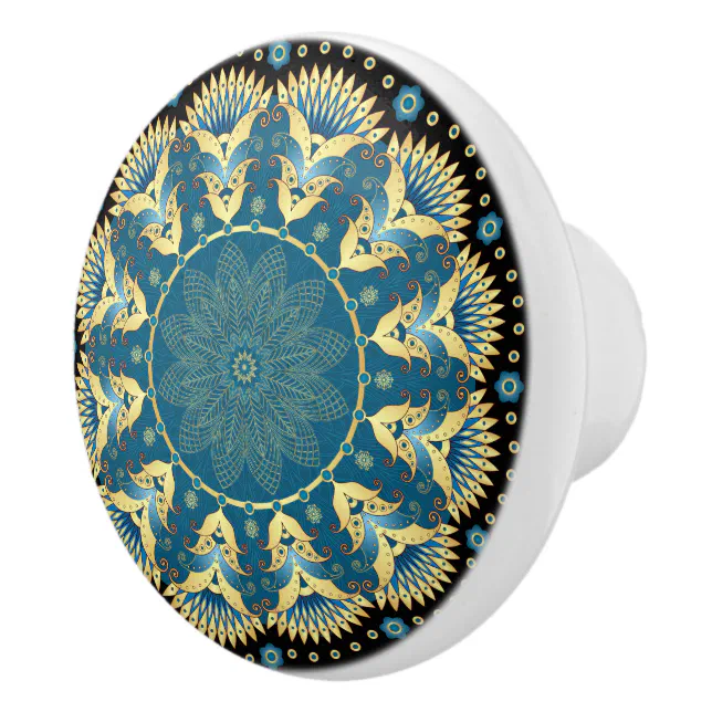 Elegant Blue and Gold Knobs Zazzle