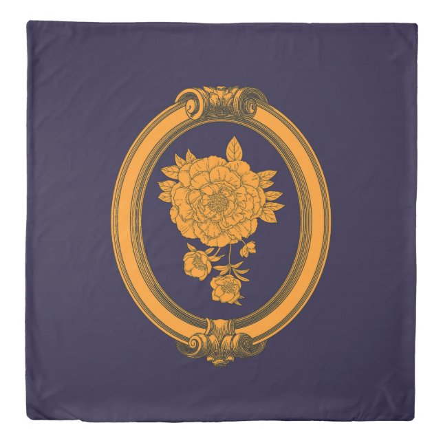 Elegant Blue and Gold Duvet Cover (Front)
