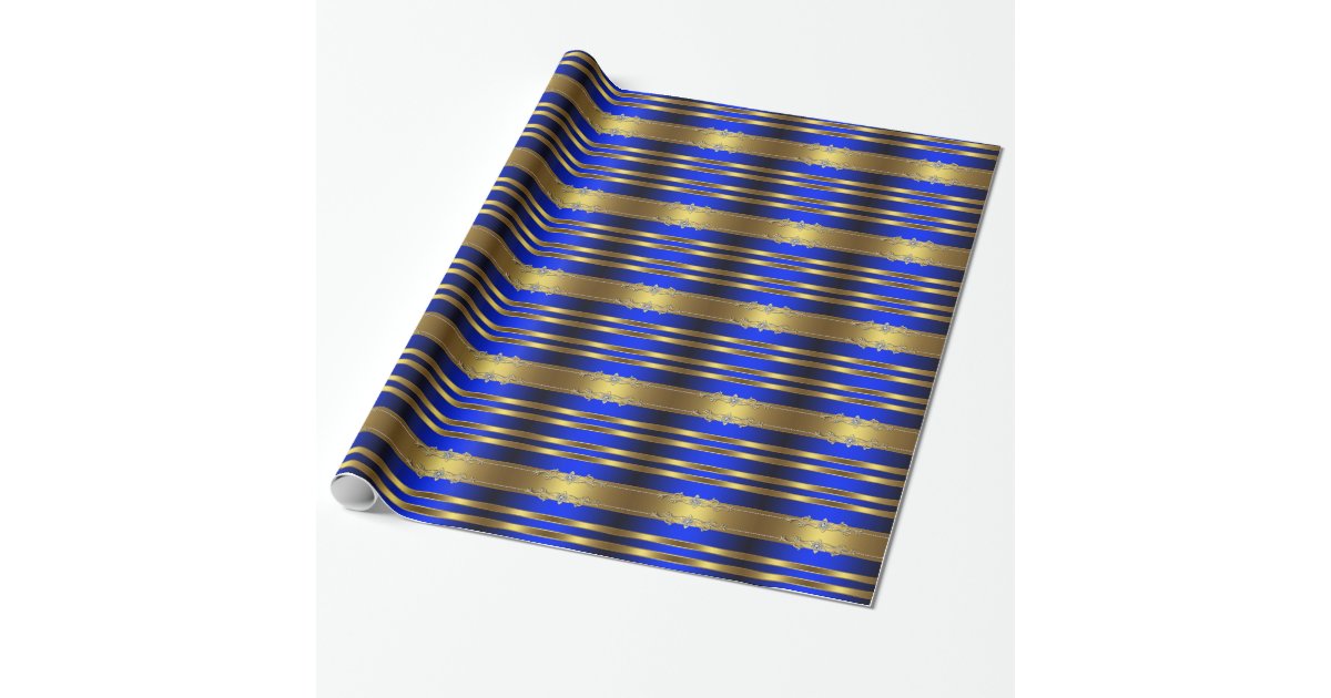 Elegant Blue and Gold Gift Wrapping Paper Zazzle Elegant Blue and Gold Gift Wrapping Paper Zazzle
