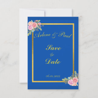 Elegant Blue and Gold Invitation