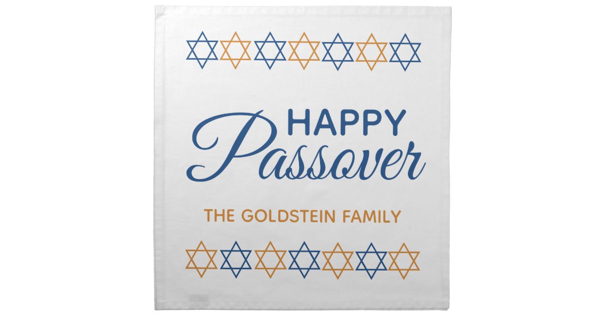 Elegant Blue and Gold Matzoh Cover for Passover Cloth Napkin | Zazzle
