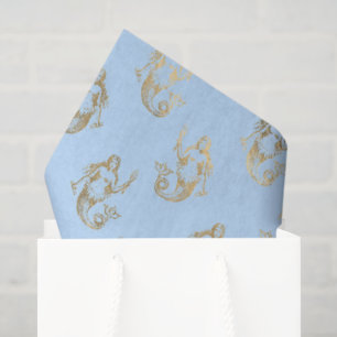 Elegant Blue and Gold Nautical & Vintage Patterns Tissue Paper