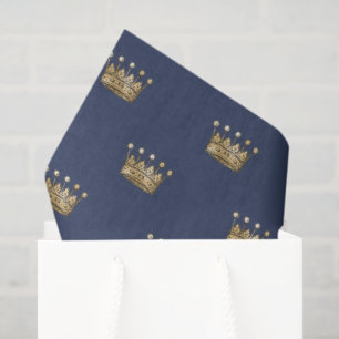 Elegant Blue and Gold Nautical & Vintage Patterns Tissue Paper
