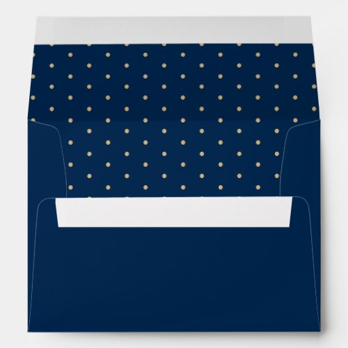 Elegant Blue and Gold Polka Dots Envelope