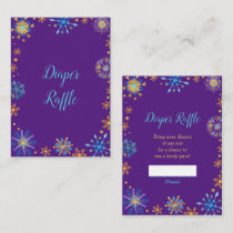 Elegant Blue and Gold Snowflakes Baby Shower Enclosure Card