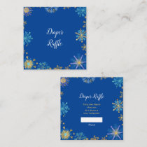 Elegant Blue and Gold Snowflakes Baby Shower Enclosure Card