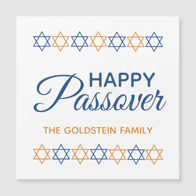 Elegant Blue and Gold Star of David Happy Passover | Zazzle