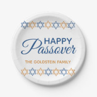 Elegant Blue and Gold Star of David Happy Passover