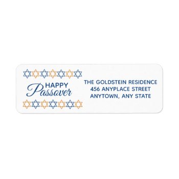 Elegant Blue And Gold Star Of David Passover Label by ShiksasGuide at Zazzle