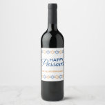 Elegant Blue And Gold Star Of David Passover Wine Label at Zazzle