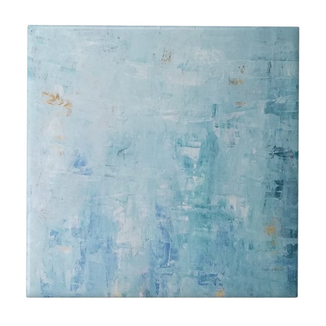 Elegant Blue and Gold Stone Ceramic Tile (Front)