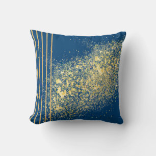 Elegant Blue and gold Throw Pillow