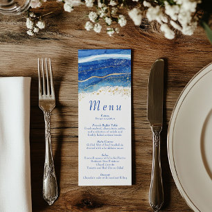 Elegant Blue and Gold Watercolor Menu