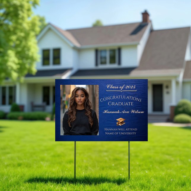 Elegant Blue and Gold Yard Sign (Creator Uploaded)