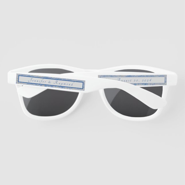 Elegant Blue and Gray Marbled Sunglasses (Back)