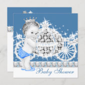 Elegant Blue and Gray Prince Baby Shower Invitation (Front/Back)