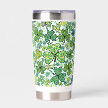 Elegant Blue and Green flower Thermal Water Bottle