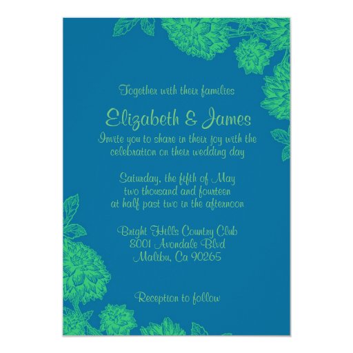 Blue Green Wedding Invitations 6