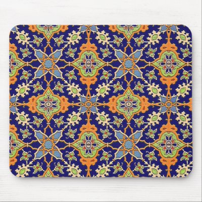 Elegant Blue and Orange Mousepad