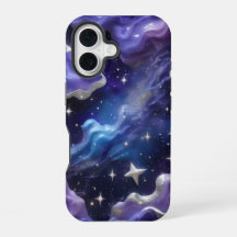  Elegant Blue and Purple Galaxy with Shimmering Cl