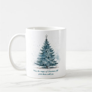 Elegant Blue and Silver Winter Wonderland Coffee Mug