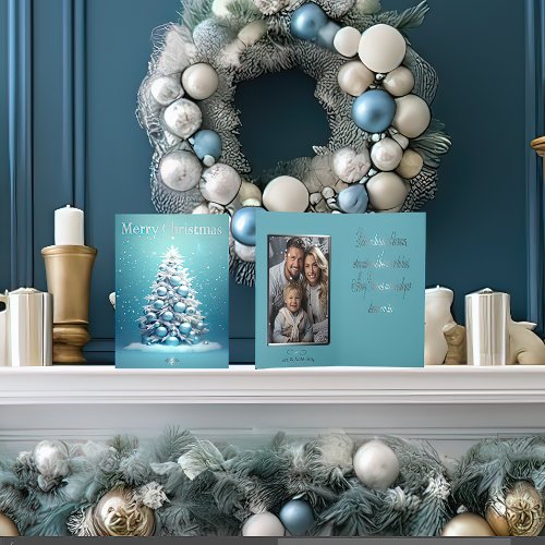 Elegant Blue and Silver Winter Wonderland  Foil Greeting Card