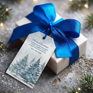 Elegant Blue and silver Winter Wonderland Gift Tags