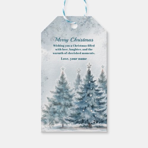 Elegant Blue and silver Winter Wonderland  Gift Tags
