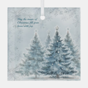 Elegant Blue and silver Winter Wonderland Ornament