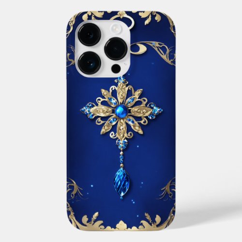 elegant blue and sliver color Case_Mate iPhone 14 pro case