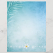 Elegant Blue and Teal Watercolor Beach Stationery (Back)