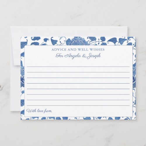 Elegant Blue And White Advice And Well Wishes Card