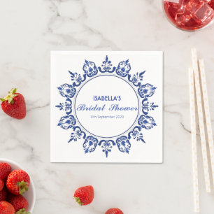 Elegant blue and white Chinoiserie antique Pattern Napkins