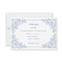 Elegant Blue and White Chinoiserie Floral Wedding 