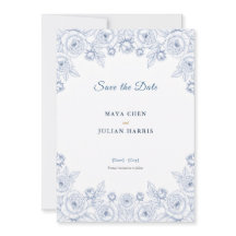 Elegant Blue and White Chinoiserie Floral Wedding 