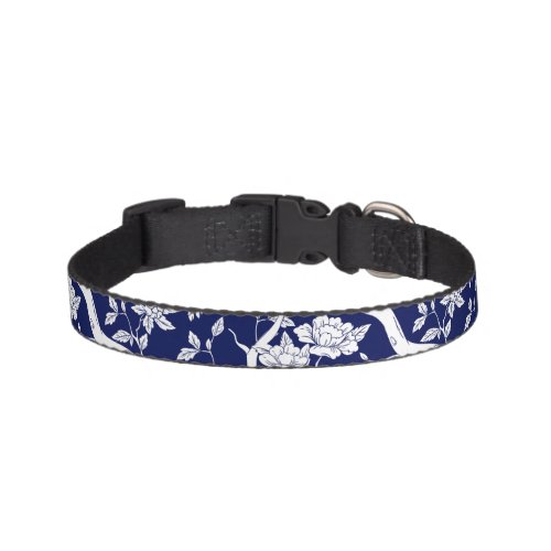 Elegant Blue and White Chinoiserie Pet Collar