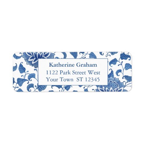 Elegant Blue And White Chinoiserie Return Address Label