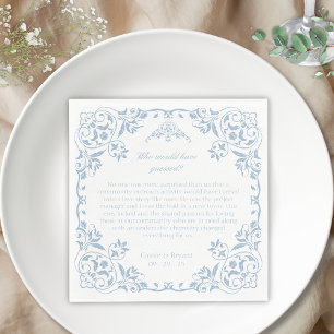Elegant Blue and White Chinoiserie Unique Wedding Napkins