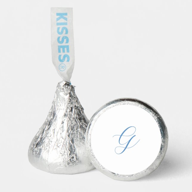 Elegant Blue and White Coastal Chic Wedding Hershey®'s Kisses® (Front)