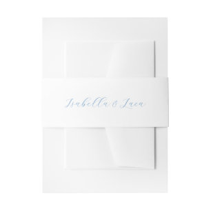 Elegant Blue and White Coastal Chic Wedding Invitation Belly Band