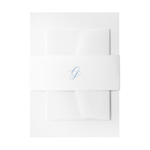 Elegant Blue and White Coastal Chic Wedding Invitation Belly Band