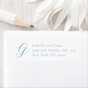 Elegant Blue and White Coastal Chic Wedding Label