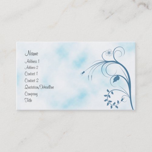 Elegant blue and white floral design business cards